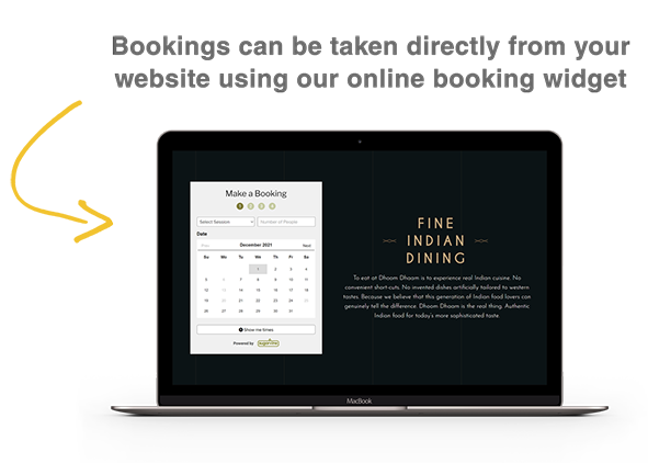 take bookings online via a laptop or mobile
